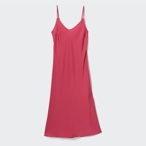 Satin Camisole Dress, Uniqlo, Small, Red.